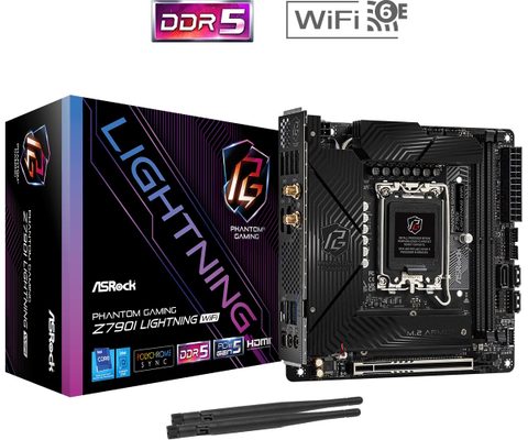 ASRock Z790I Intel Z790 LGA 1700 Mini ITX Phantom Gaming Lightning WiFi DDR5 RGB