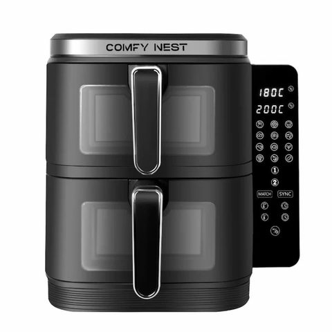 Comfy Nest Friteuse À Air Chaud Air Fryer Double Panier Verticale Avec Fenêtre 11l 2800w Cn06184