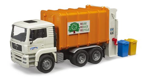 Bruder CAMION POUBELLE MAN TGA AVEC 2 POUBELLES