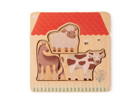 eliNeli Wooden Puzzle Farm puzzle en bois 12m+ 7 pcs