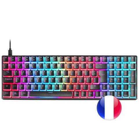 Mars Gaming Clavier Mécanique MKULTRA Noir Switch Marron (FR)