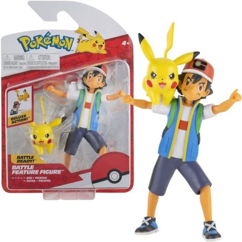 Jazwares Figurine Caractéristique De La Bataille Ash Et Pikachu