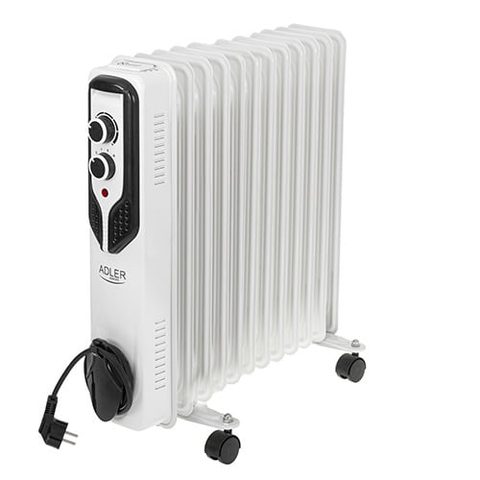 Adler Ad 7817 Appareil De Chauffage Intérieure Blanc 2500 W Chauffage Électrique À Bain D’huile
