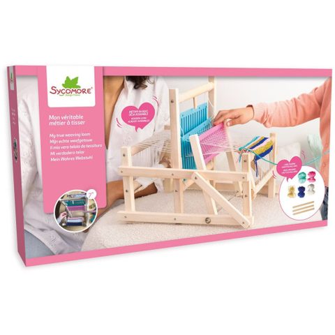 Sycomore Lovely Box Xxl Métier À Tisser Bois Couleurs Laine 27x38,5x32 Cm