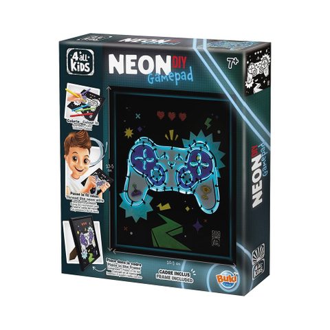 Buki Kit Créatif Manette Néon Fil Lumineux Carton Cyan 20.5x23.5cm