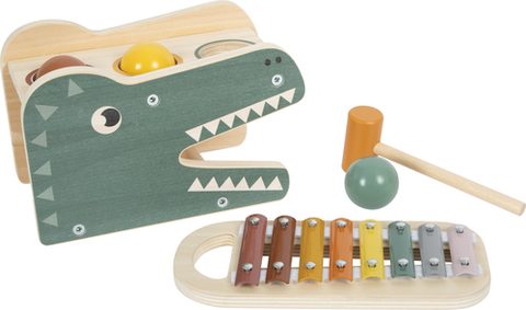 Smallfoot Banc À Marteler Safari Xylophone Amovible Multicolor Bois