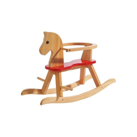 Roba Cheval à bascule en bois - Arceau de protection amovible - Naturel