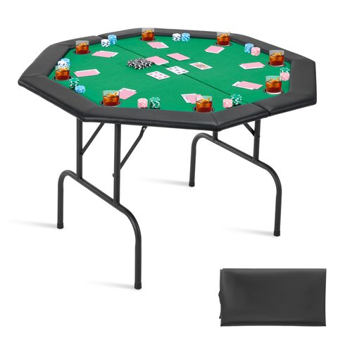 Vevor Table De Poker Octogonale Pliable 126 Cm Pour 8 Joueurs Casino Blackjack