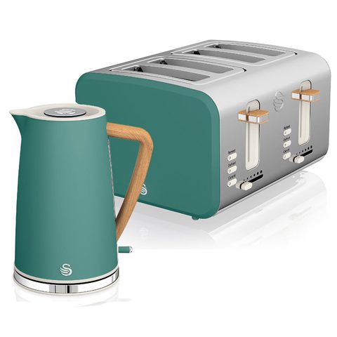 Swan Set petit-déjeuner Bouilloire sans fil 1,7 L grille-pain 4 Nordic