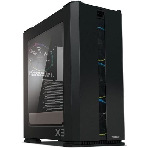 Zalman Boitier Pc X3 - Moyen Tour - Rgb - Noir - Verre Trempé - Format Atx (x3bk)
