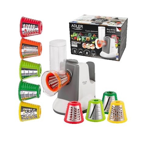 Adler Trancheuse Électrique Ad 4815 150w Avec 5 Accessoires Interchangeables