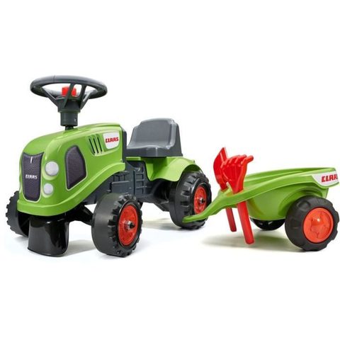Falk Tracteur à pédales 212C style Claas avec remorque, pelle et râteau, kits de personnalisation Unique pour garçon