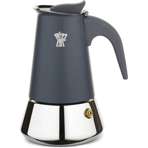 Piezzi Cafetière Italienne Steelexpress Acier Inoxydable Bleu Mat 4 Tasses Pezzetti