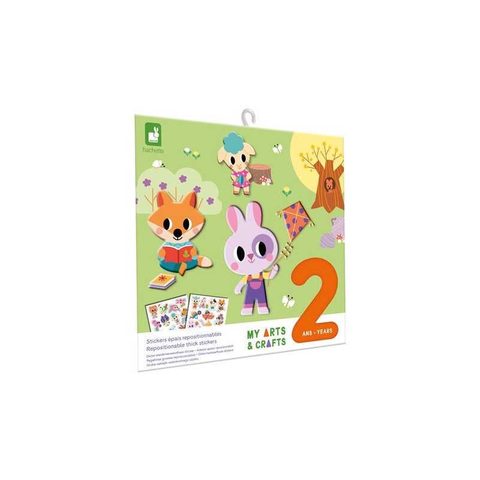Janod Stickers Épais Repositionnables My Arts & Crafts Silicone Multicolore 20 X 40 Cm