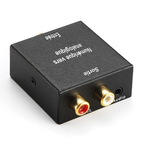 D2 Diffusion Kit de conversion audio numérique en analogique 2 RCA, 1 entrée jack/optique, 1 entrée coaxiale, câbles fournis