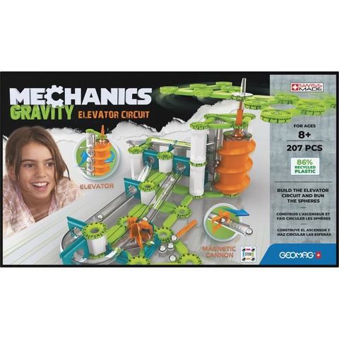 Gardenkraft Geomag Mechanics, Gravity 207 Pcs, Construction Magnétique, Jeux Éducatifs