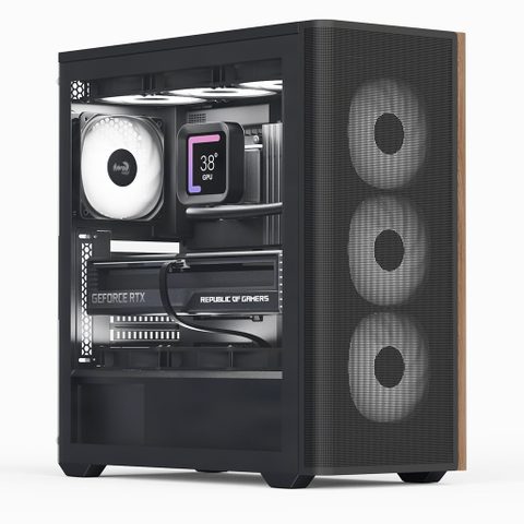 AeroCool D501A Midi Tower Noir, Bois