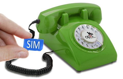 Opis 60s Mobile: telephone vintage fixe gsm 2G rétro avec cadran rotatif