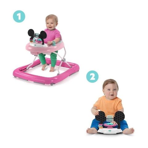 Disney Baby MINNIE-Trotteur bébé fille évolutif et pliable 2-en-1 Avec jouet déveil amovible intégré cadeau bébé