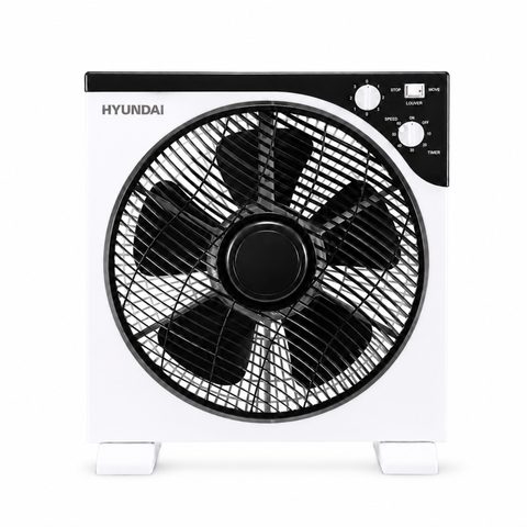 Hyundai Hybf30b - Noir - Ventilateur Box Fan - Minuteur 2 H - 3 Vitesses