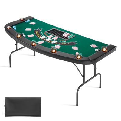 Vevor Table de Poker Pliable de 183 cm pour 7 Joueurs Casino Texas Hold'em