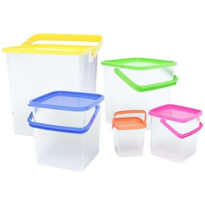 Herzberg Ensemble de boites de conservations alimentaires 5 pièces avec poignées HGCFS5N1