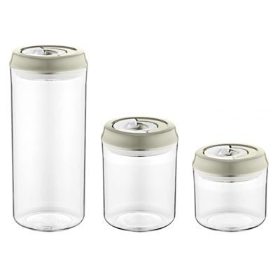 Herzberg Ensemble de pot de stockage 3 pièces HGK785-GRE