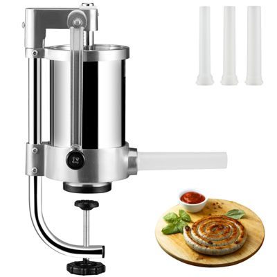 Vevor Poussoir saucisses manuel 1,5 L, vertical, inox, 3 tubes. Pour churros, saucissons