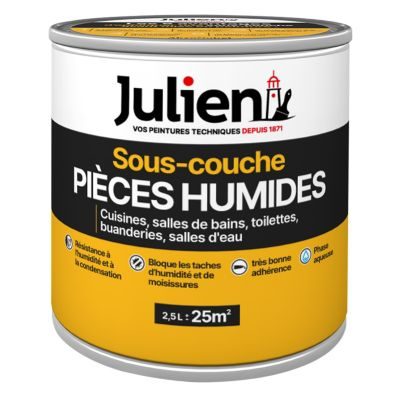 Julien Sous-couche cuisines & salles de Bains blanc mat Pièces Humides 2,5 L