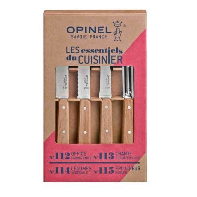 Opinel C de 4 couteaux de cuisine - Naturel Hêtre Les Essentiels
