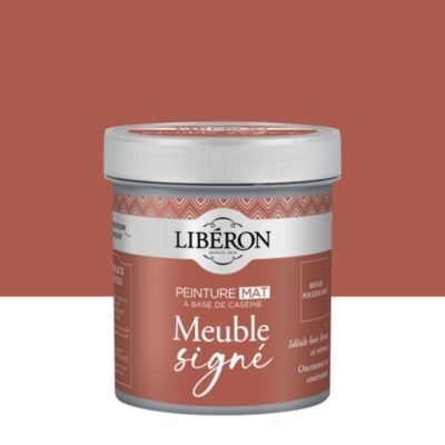 Liberon Peinture meuble boiserie Caséine, meuble signé rouge pouzzolane mat 0.5L