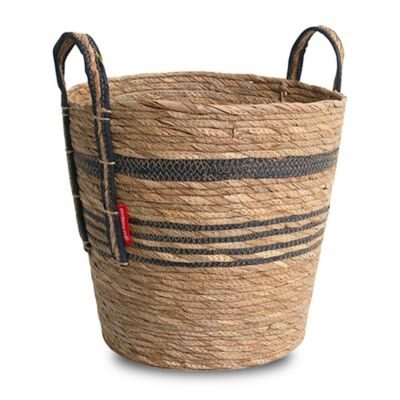 Le Marquier Panier à bûches en jacinthe d’eau tressé à la main Gaïa
