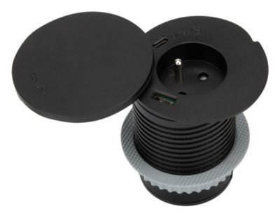 Otio Prise encastrée + ports USB et chargeur induction QI