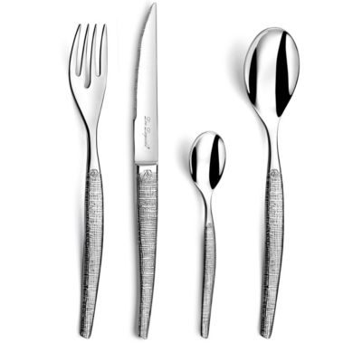 Lou Laguiole Ménagère 24 couverts steaks Inox - Jet Textil par