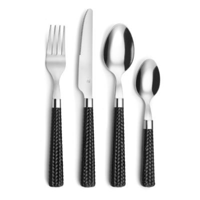 Pradel Essentiel Ménagère 24 pièces - Paille Noir par