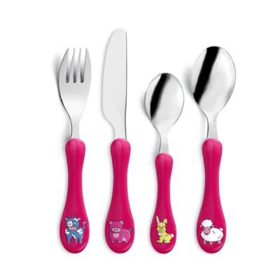 Pradel Essentiel Tube 4 couverts de table enfant Fuchsia - Enfant Fushia par