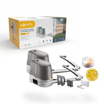 Somfy Motorisation à bras pour portail battant Evolvia Star - Vantail max 2 m et 200 kg - Fabriqué en France - Batterie de secours incluse