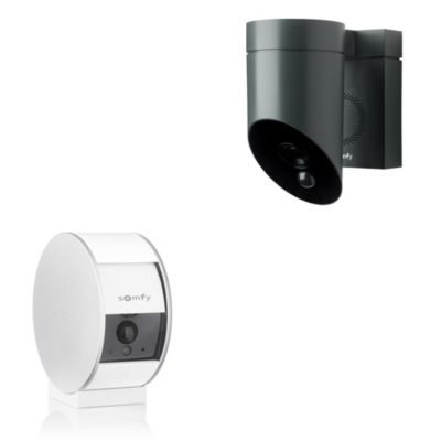 Somfy 1 caméra intérieure Indoor Camera et 1 extérieure Outdoor Camera grise - Protect