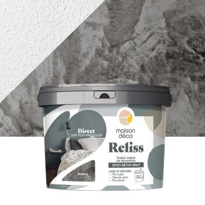 Maison Deco, Enduit décoratif Reliss beton ardoise, 15kg