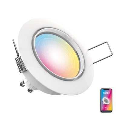 Kozii Ampoule LED connectée éclairage blancs + couleurs, GU10 Spot encastrable orientable 5W Variation de couleur et luminosité