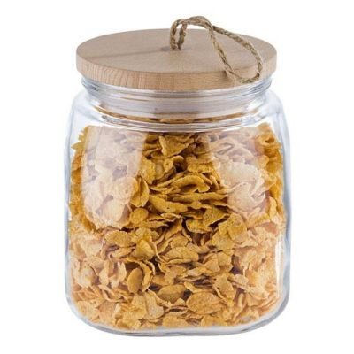 APS Bocal de conservation en verre avec couvercle en pin - 2 Litres