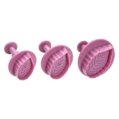 Zenker Lot de 3 emporte-pièces poussoir motif feuille Sweet Sensation