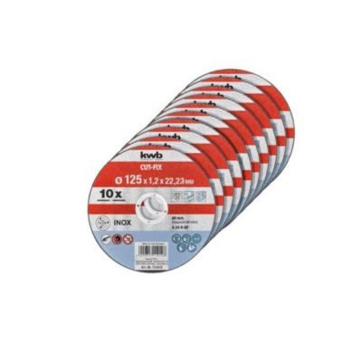 KWB By Einhell 10 disques à tronçonner métaux 125x1,2 pour meuleuse