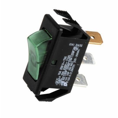 Geminox Interrupteur unipolaire noir/lumineux vert - 87168121620