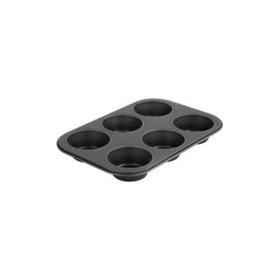 Zenker Moule à muffins 6 empreintes 28 x 19 cm Black Metallic