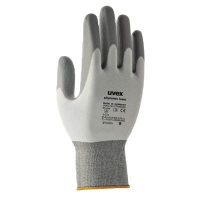 Uvex Gants tricotés PHYNOMIC FOAM enduit mousse aquapolymère gris/gris foncé T9 - CT9
