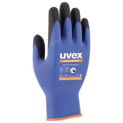 Uvex athletic lite ESD 6003506 - Gants de montage taille EU-6, bleu/noir, 1 paire