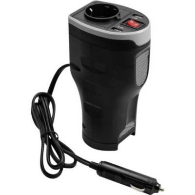 Technaxx TE13 Onduleur 200 W 12 V/DC vers 230 V/AC et 5 V/DC, format porte-gobelet