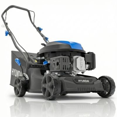 Hyundai Tondeuse à gazon Thermique Sans Fil 40cm 139cc 4T 7 Hauteurs Bac 40L Poussée HYM16130PX