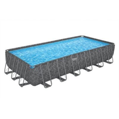 Bestway Piscine hors-sol rectangulaire Power Steel 56474, 732 x 366 x 132 cm